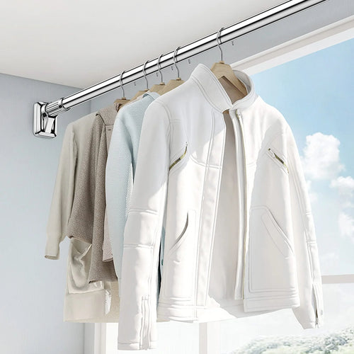 🧺 BARRA PLEGABLE MULTIUSOS😍140 A 260 cm✨ ¡Di adiós al desorden sin hacer huecos! 🛠️🚫