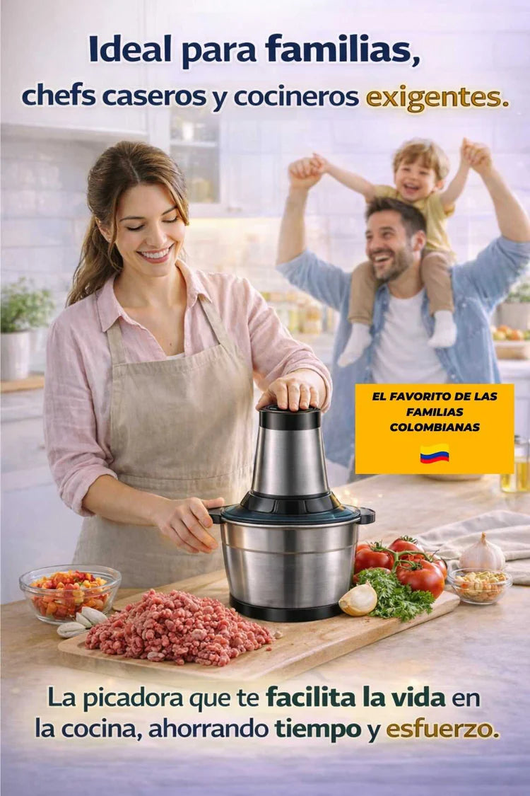 🔥 LIQUIDACIÓN DE STOCK: 🔪 Molino Picador Eléctrico Acero Inoxidable 2 Litros 🔥 (Tamaño grande) +🎁 REGALO: 2 Ebooks Exclusivos