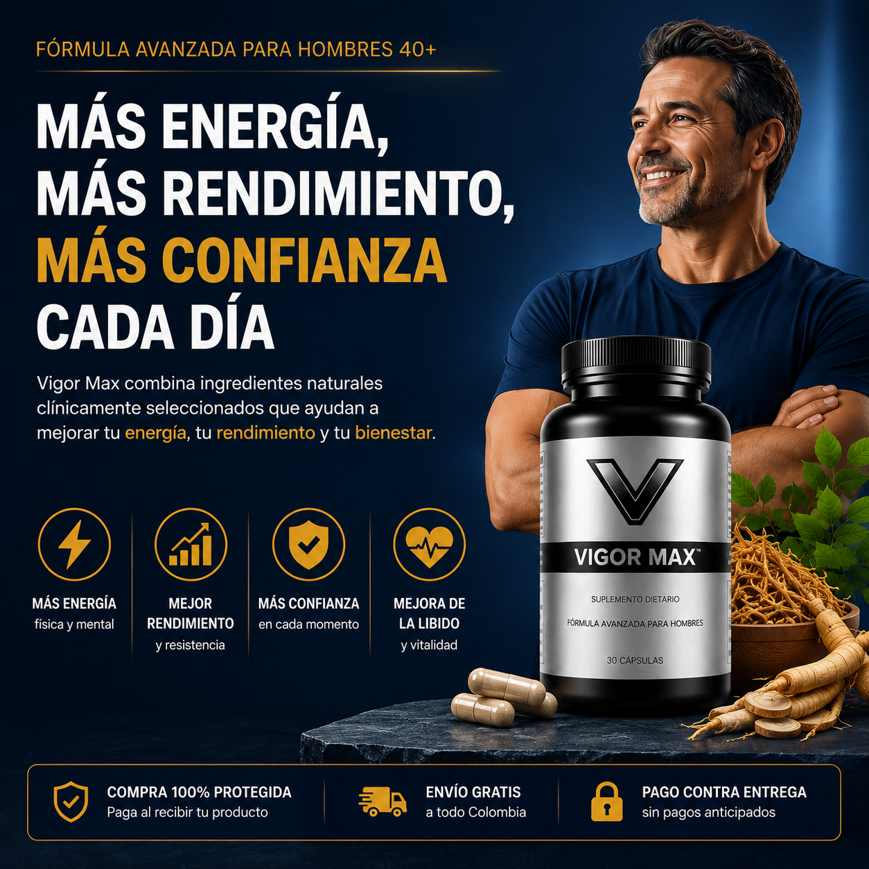 VigorMax 🔥Energía y potencia todos los días  👉 Pide Hoy 2 y Recibe 3 meses de tratamiento🎁