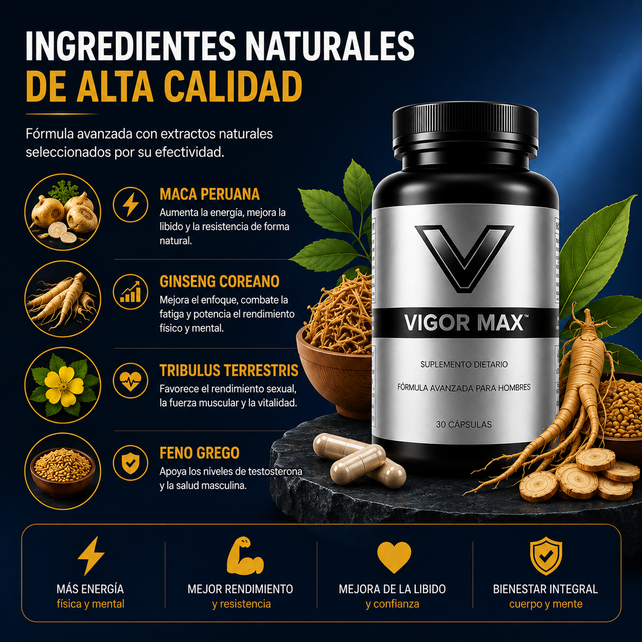 VigorMax 🔥Energía y potencia todos los días  👉 Pide Hoy 2 y Recibe 3 meses de tratamiento🎁