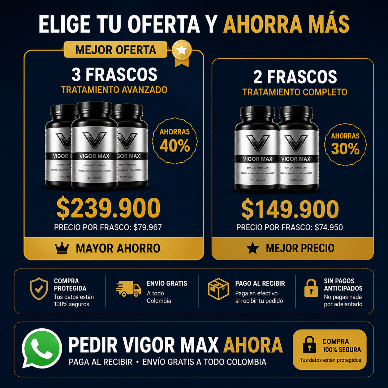 VigorMax 🔥Energía y potencia todos los días  👉 Pide Hoy 2 y Recibe 3 meses de tratamiento🎁