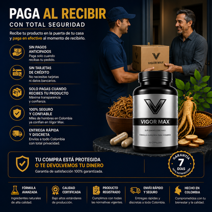 VigorMax 🔥Energía y potencia todos los días  👉 Pide Hoy 2 y Recibe 3 meses de tratamiento🎁