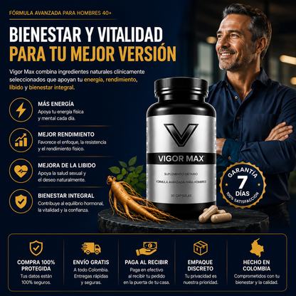 VigorMax 🔥Energía y potencia todos los días  👉 Pide Hoy 2 y Recibe 3 meses de tratamiento🎁