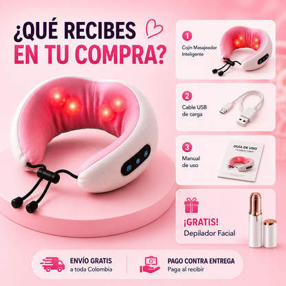 ✨ Cojín Masajeador Inteligente 4 en 1 🔥💃+ 🎁 REGALO: Removedor de Vello Facial instantáneo