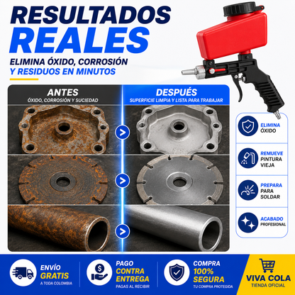 🔥 LIQUIDACIÓN DE STOCK PROMO: PISTOLA CHORRO DE ARENA NEUMÁTICA