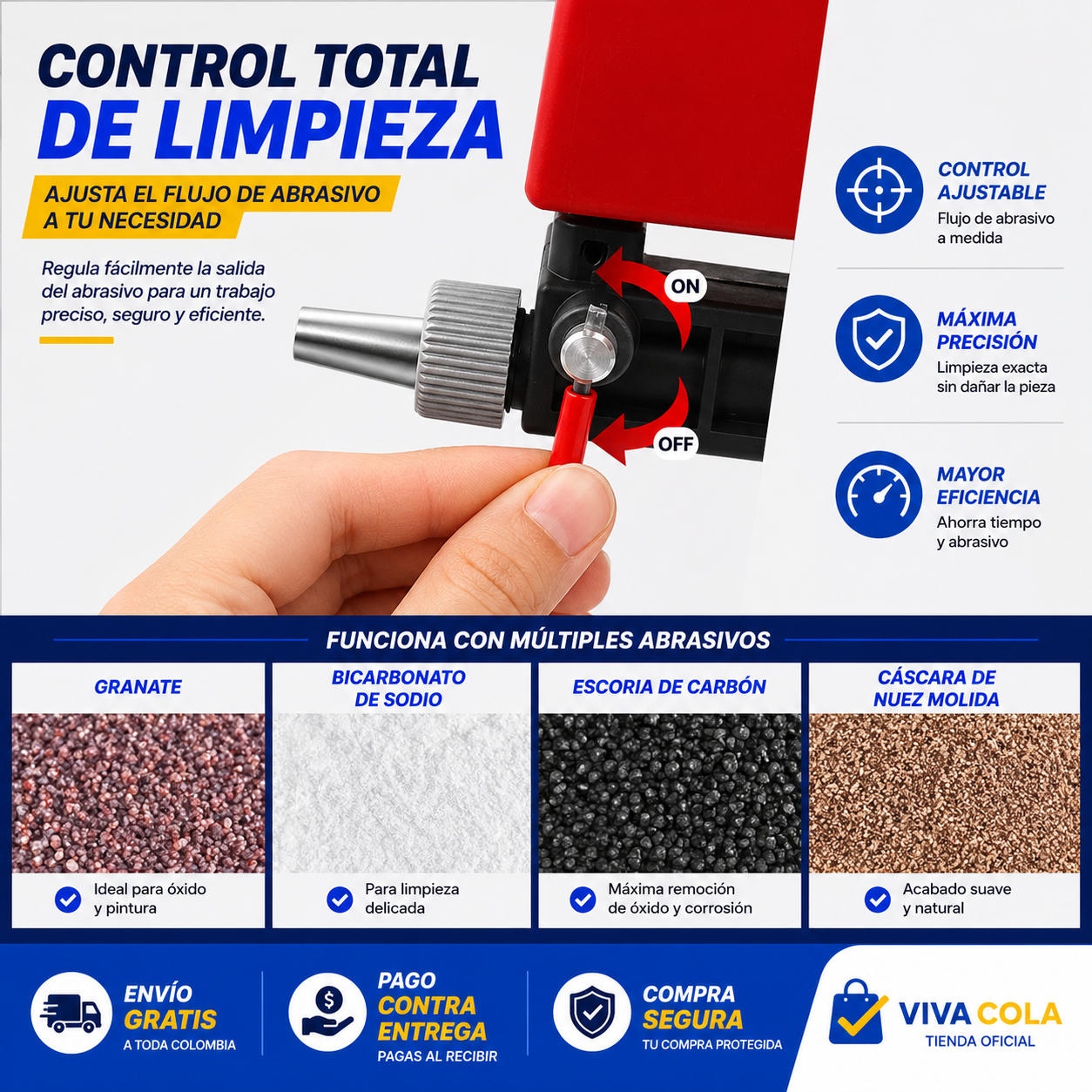 🔥 LIQUIDACIÓN DE STOCK PROMO: PISTOLA CHORRO DE ARENA NEUMÁTICA