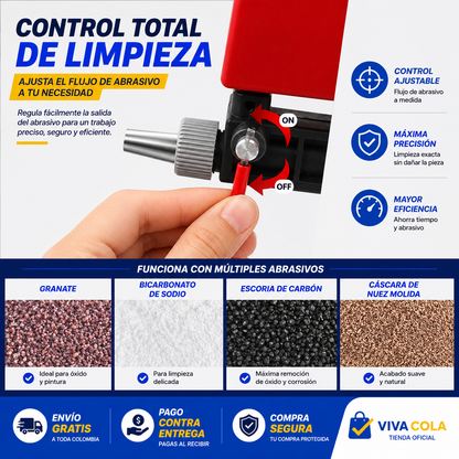 🔥 LIQUIDACIÓN DE STOCK PROMO: PISTOLA CHORRO DE ARENA NEUMÁTICA