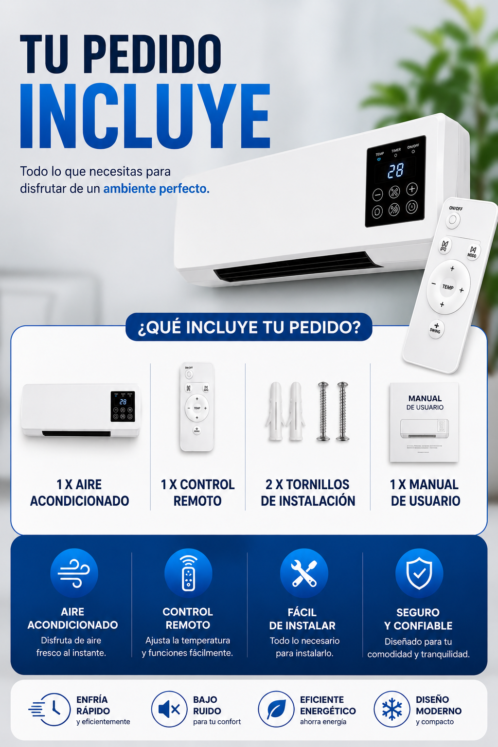Mini Aire Acondicionado Turbohielo – Aire Frío 2 en 1 SIN NECESIDAD DE HIELO - [ULTRAPOTENTE]