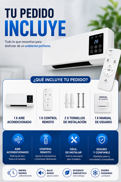 Mini Aire Acondicionado Turbohielo – Aire Frío 2 en 1 SIN NECESIDAD DE HIELO - [ULTRAPOTENTE]