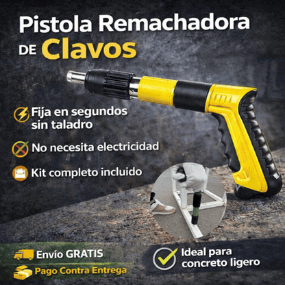 🔥 LIQUIDACIÓN DE STOCK: Pistola Remachadora de Clavos + Estuche con Guantes+Gafas Protectoras+Clavos Regalo 🎁